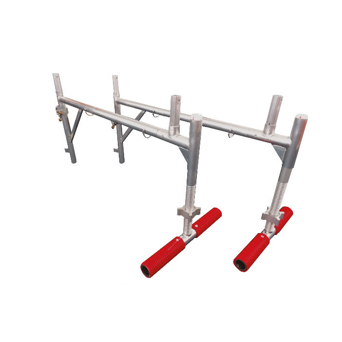 Mobile scaffold lift with step-out console